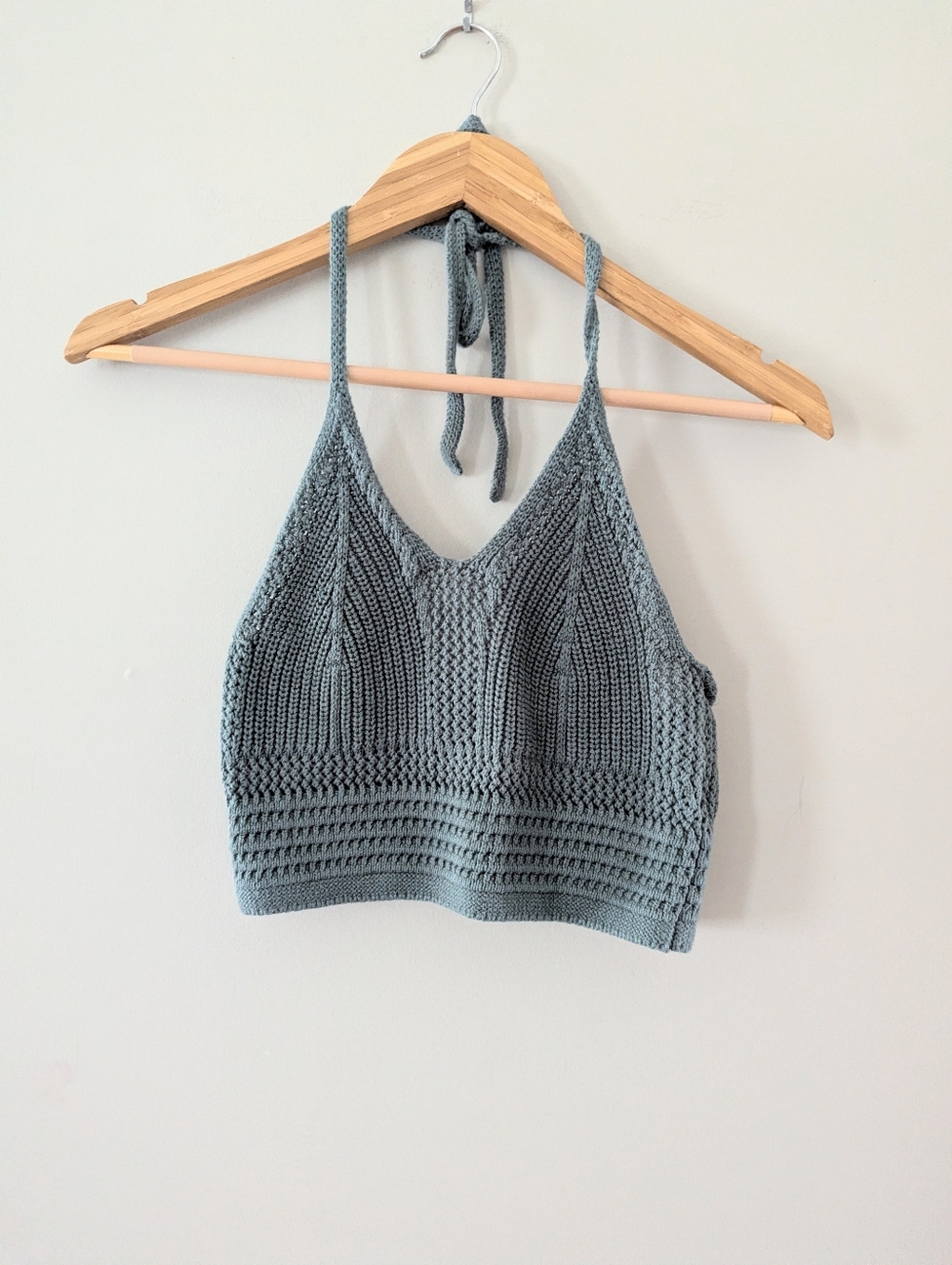 American Eagle Outfitters Green Cotton Crochet Bralette Small Festivalwear